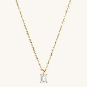 White Topaz Emerald Cut Mejuri Necklace